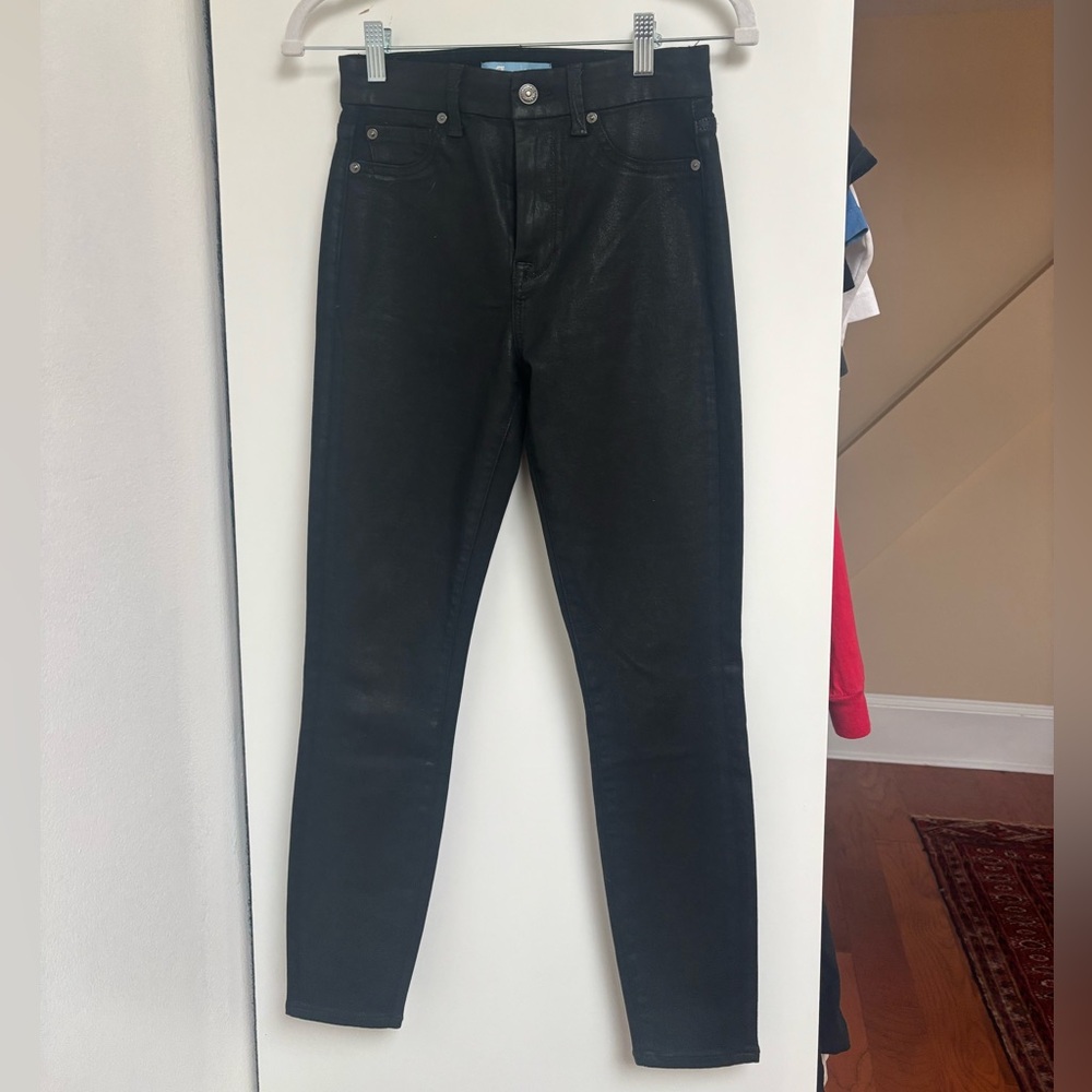 7 For All Mankind Black Skinny Jeans Sleek Modern Fit